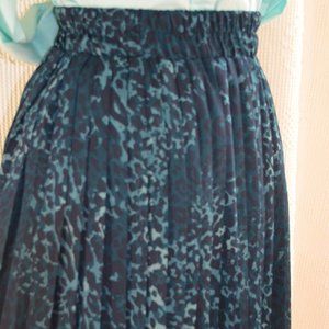 Banana Republic Animal Print Pleated Skirt